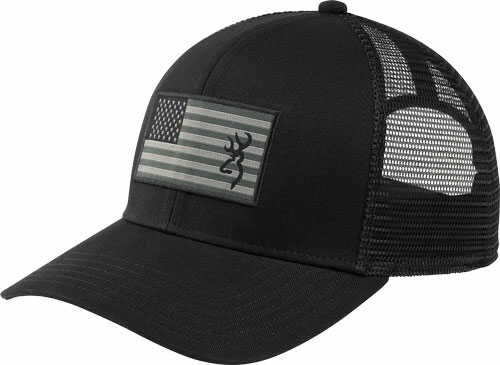 BG Cap Glory Mesh Snapback American Flag Patch Black