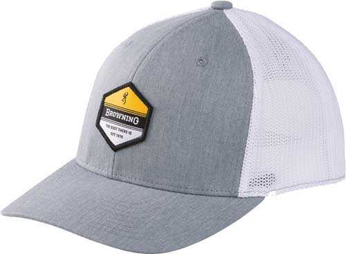 Browning Cap 720 Mesh Snapback Hex Patch Heather Gray Osfm