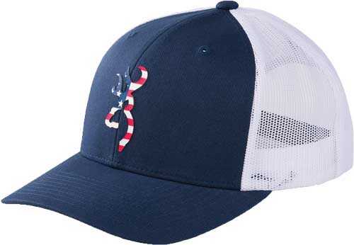 Browning Cap Allegiance Mesh Snapback Usa Buckmark Blue/white