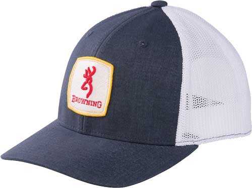 Browning Cap Finn Mesh Snapbck Square Patch Navy Osfm