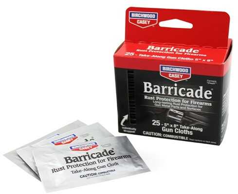 Birchwood Casey B/C Barricade Rust Protection 25 INDIVIDUALLY Packed Wipes