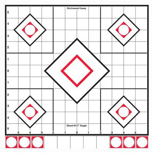 Birchwood Casey B/C Target Shoot-N-C 12" White/Black Sight-In 5 Targets