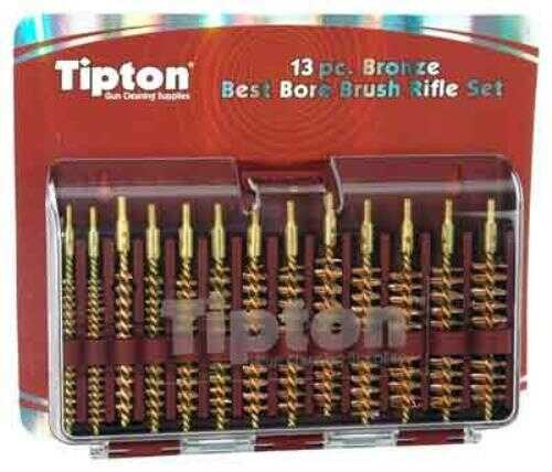<span style="font-weight:bolder; ">Tipton</span> 13 Piece Bronze Rifle Bore Brush Set W/Storage Case