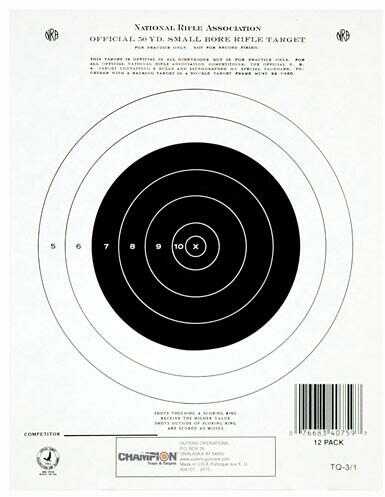 Champion Traps and Targets TGT Paper 7"X9" 50Yd. Small Bore Rifle 12Pk