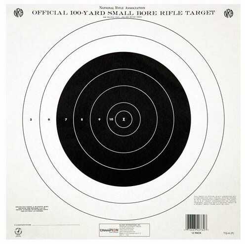 Champion Traps and Targets TGT Paper 14"X14" 100Yd. Single Bullseye 12Pk
