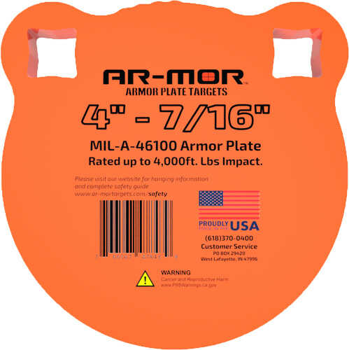 Ar-mor 4" Mil46100 Steel Gong 7/16" Thick-img-0