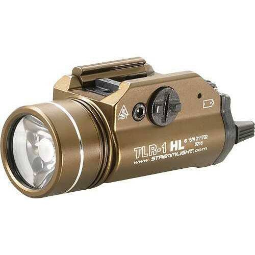 Streamlight TLR-1 HL High Lumen Rail Mounted Tactical Light Pistol and Picatinny FDE Brown C4 LED 800 Lumens With Strobe