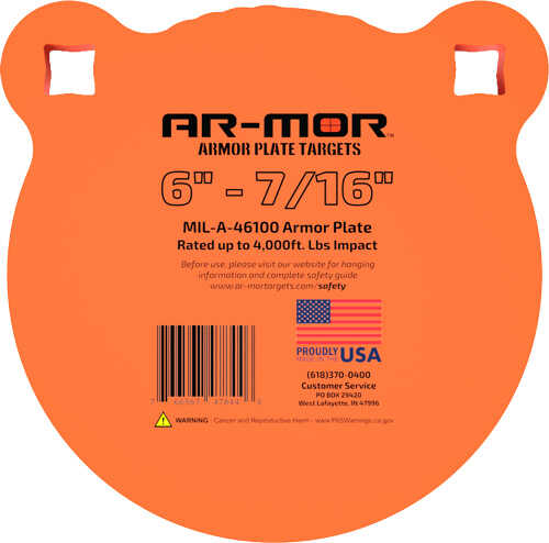 Ar-mor 6" Mil46100 Steel Gong 7/16" Thick Or-img-0