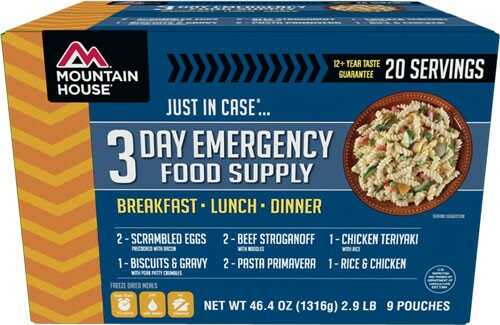 Mountain House 3-Day Just In CSE EMERG Food Supply 9 POUCHS