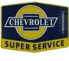 Open Road Brands Thermometer Emb Tin Sign Super Chevy Svc