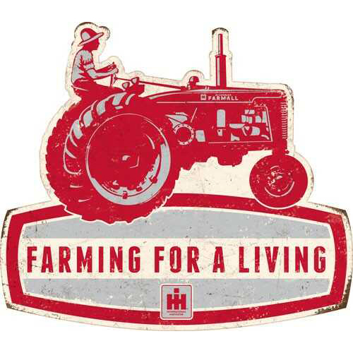 Open Road Brands Die Cut EMB Tin Sign FARMALL Living