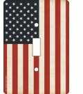 Open Road Brands American Flag Single Switch Plate 3.5"x5"