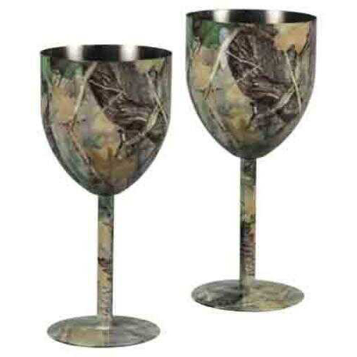 Rivers Edge Products Wine Glasses 2-Pk. Stainless Steel CAMOFLAGE