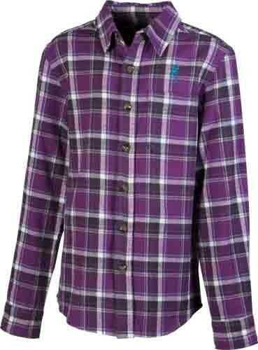 Browning Gear Youth Flannel Plaid Long Sleeve Shirt Medium Purple With Buckmark Logo