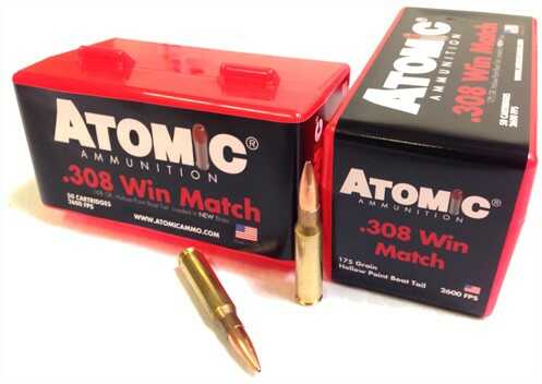 308 Winchester 50 Rounds Ammunition Atomic 175 Grain Soft Point