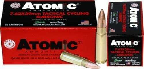 7.62 x39 50 Rounds Ammunition Atomic 220 Grain Hollow Point Boat Tail