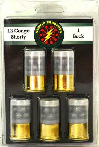 12 Gauge 5 Rounds Ammunition Exotic Products Shotgun Ammo 1 3/4" 8 Pellet Lead #1 Buck