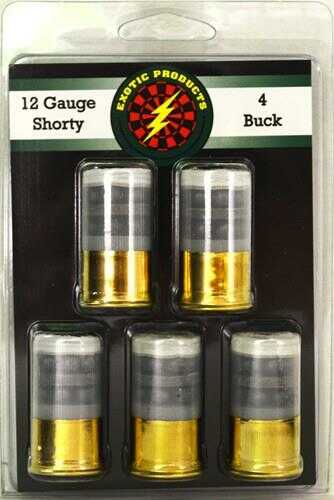 12 Gauge 5 Rounds Ammunition Exotic Products Shotgun Ammo 1 3/4" Lead #4 Buck