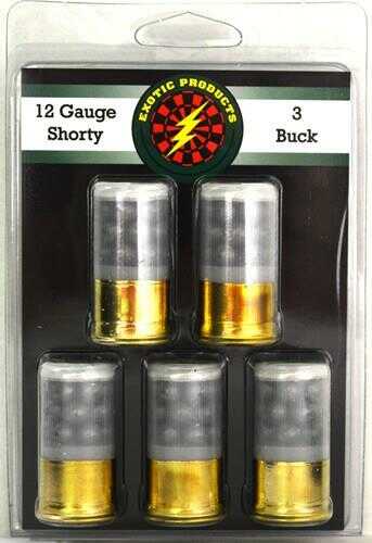12 Gauge 5 Rounds Ammunition Exotic Products Shotgun Ammo 1 3/4" Lead #3 Buck