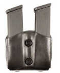 Double Mag Pouch OWB Leather for Glock 26/27 Black