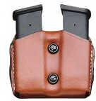 Double Mag Pouch OWB Leather for Glock 43 Tan