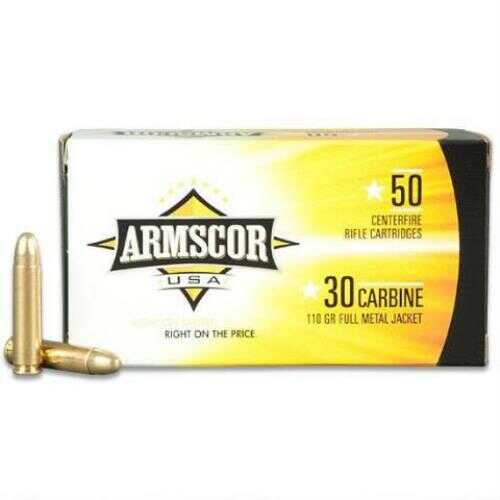 30 Carbine 50 Rounds Ammunition Armscor Precision Inc 110 Grain Full Metal Jacket