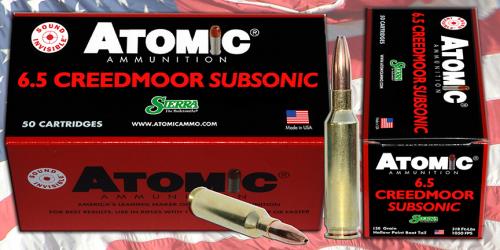 6.5 Creedmoor 20 Rounds Ammunition Atomic 130 Grain Hollow Point Boat Tail