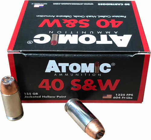 Atomic 40 S&W 155 Gr Bonded JHP Ammo 20 Round Box