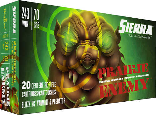 Sierra Prairie Enemy 243Win 20Rd 10Bx/Cs 70Gr Blitzking