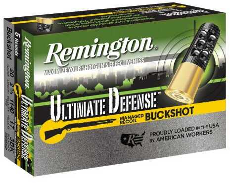 20 Gauge 5 Rounds Ammunition Remington 2 3/4" 17 Pellets Lead #3 Buck