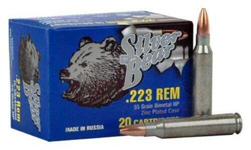 223 Remington 20 Rounds Ammunition Bear 55 Grain Hollow Point