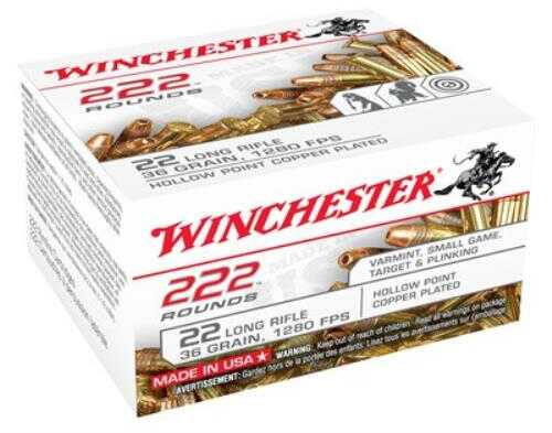 22 Long Rifle 222 Rounds Ammunition Winchester 36 Grain Hollow Point