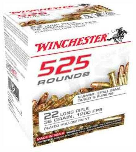 Click to see larger image. 22 Long Rifle 525 Rounds Ammunition Winchester 36 Grain Hollow Point