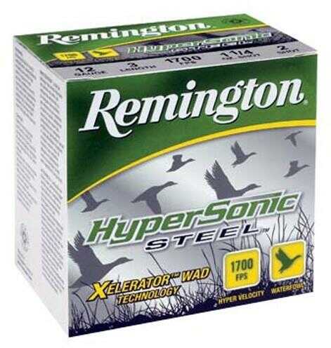 Remington Rem Ammo Hypersonic Steel 25Pk 12Ga 3" 1700Fps. 1-1/4Oz. #2