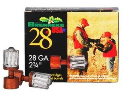 28 Gauge 5 Rounds Ammunition Brenneke 2 3/4" 5/8 oz Lead #Slug