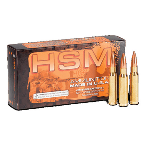 30-06 Springfield 20 Rounds Ammunition HSM 165 Grain Boat Tail