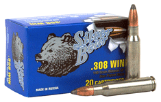 308 Winchester 20 Rounds Ammunition Bear 140 Grain Soft Point