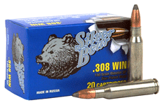 308 Winchester 20 Rounds Ammunition Bear 140 Grain Soft Point