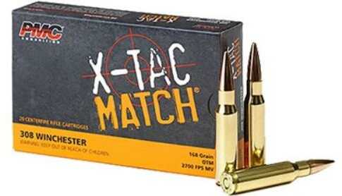 308 Winchester 20 Rounds Ammunition PMC 168 Grain Open Tip Match