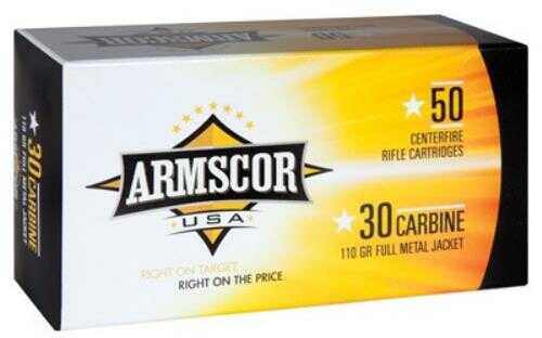 30 Carbine 50 Rounds Ammunition Armscor Precision Inc 110 Grain Full Metal Jacket
