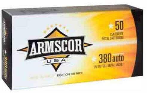 380 ACP 50 Rounds Ammunition Armscor Precision Inc 95 Grain Full Metal Jacket