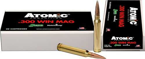 300 Winchester Magnum 20 Rounds Ammunition Atomic 220 Grain Hollow Point Boat Tail