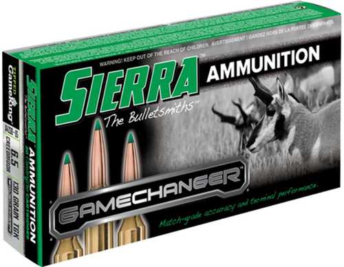 6.5 <span style="font-weight:bolder; ">Creedmoor</span> 20 Rounds Ammunition Sierra 130 Grain Polymer Tip