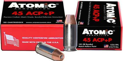 45 ACP 20 Rounds Ammunition Atomic 185 Grain Hollow Point