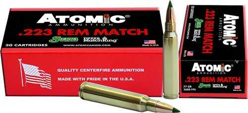 223 Remington 20 Rounds Ammunition Atomic 77 Grain Ballistic Tip