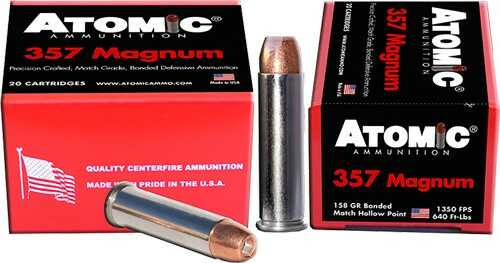 357 Magnum 20 Rounds Ammunition Atomic 158 Grain Hollow Point