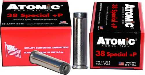 Click to see larger image. 38 Special 20 Rounds Ammunition Atomic 148 Grain Lead