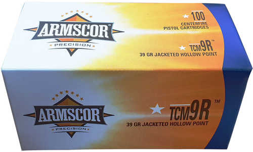 22TCM9R 100 Rounds Ammunition Armscor Precision Inc 39 Grain Jacketed Hollow Point