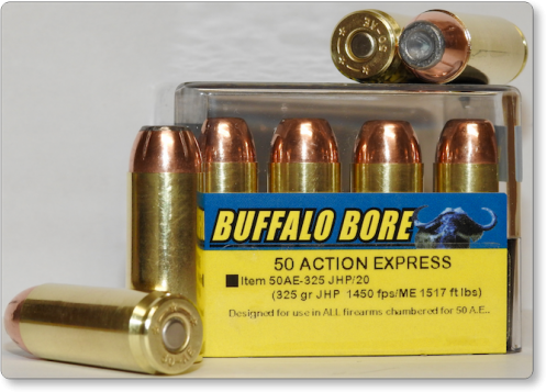 50 Action Express 20 Rounds Ammunition Buffalo Bore 32 Grain Jacketed Hollow Point