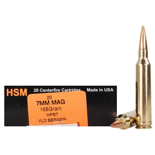 7mm Remington Magnum 20 Rounds Ammunition HSM 165 Grain Boat Tail